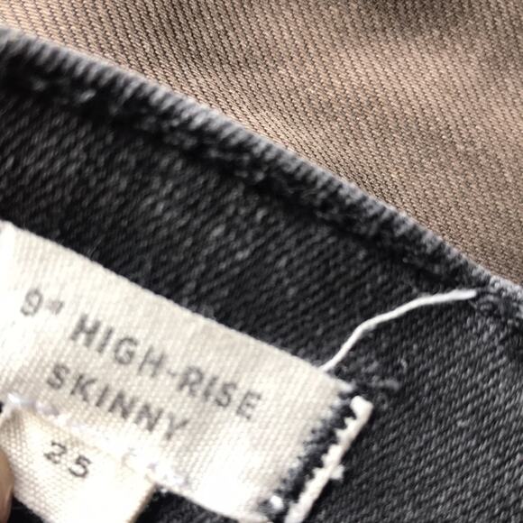 Madewell 9 Inch High Rise Skinny Black Jeans Women's Size 25 - Picture 5 of 6